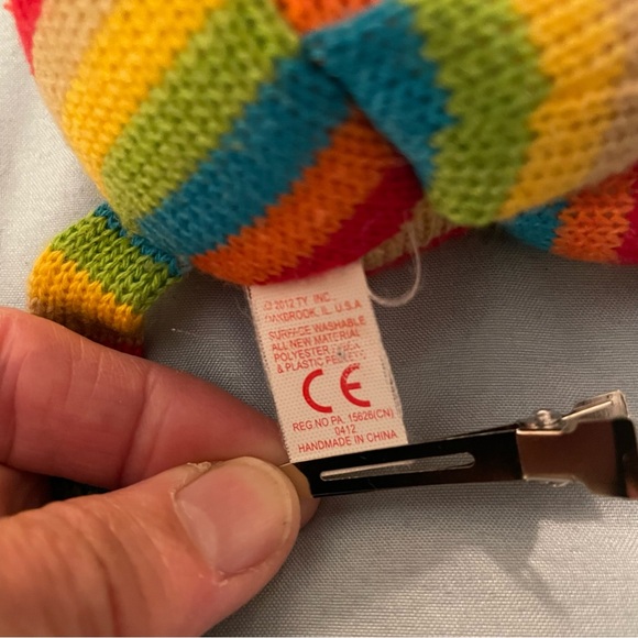 Ty Beanie Baby SOCKS the Sock Monkey 2012 Colorful Striped Knit - Picture 10 of 10